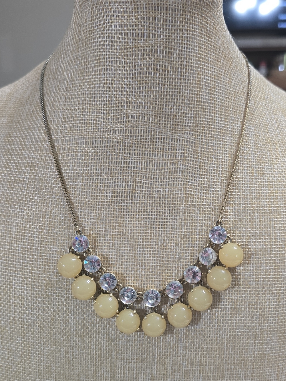 J.Crew Statement Yellow Crystal Bib Necklace